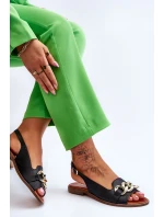 Dámské kožené sandály Lewski Boty Black model 21615988 - Boto