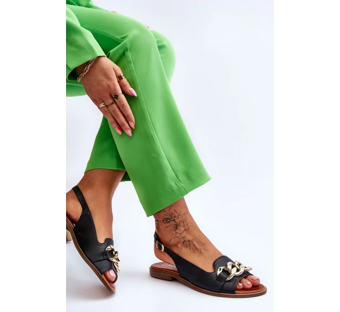 Dámské kožené sandály Lewski Boty Black model 21615988 - Boto