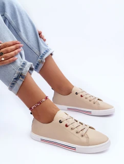 Kožené sportovní boty Dámské Bežové model 21632369 - EVENTO