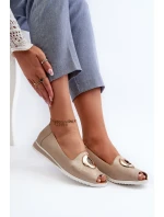 Dámské lodičky s ozdobou z ekokože zlaté Biolita