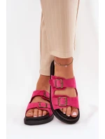 Dámské Pantofle Na Platformě S Přezkami Fuchsie model 21688697 - Boto