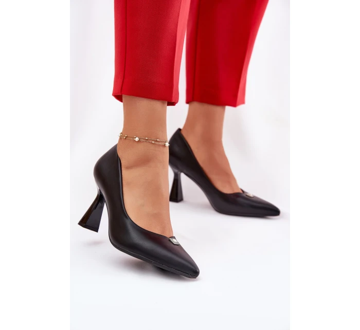 Elegantní lodičky na se  černé model 21692769 - VINCEZA