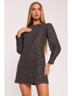 M870 Tweed mini šaty - černé