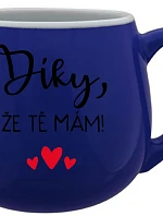 DÍKY, ŽE TĚ MÁM! - modrý keramický hrníček 300 ml