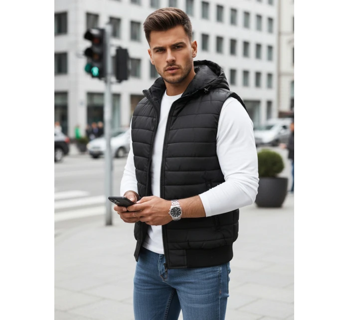 Pánská černá vesta FashionStreet TX4235 Pánská černá vesta FashionStreet TX4235