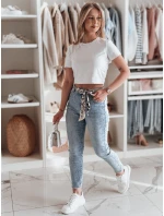 Dámské úzké džínové kalhoty s páskem modré Dstreet model 21985298 - FashionStreet