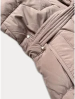 Béžová dámská bunda pro přechodné období s páskem model 21248446 - J.STYLE