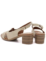 Dámské kožené sandály béžové Sergio Leone SK578-S