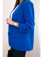 Bunda s klopou elegantní chrpově modrá