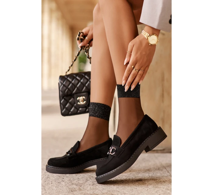 Dámské semišové Mokasíny černé Beanika