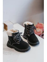 Dětské Trapery Botky Na Zip s Kožušinou Černé Marialee Dětské Trapery Botky Na Zip s Kožušinou Černé Marialee