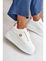 Tenisky Sportovní Boty Dámské Zateplené Na Masivní Podešvi Bílé model 21668392 - Boto