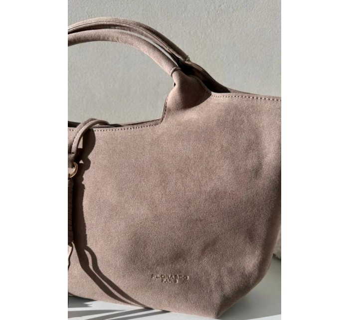 Taška z eko semiše Taupe Ivonira