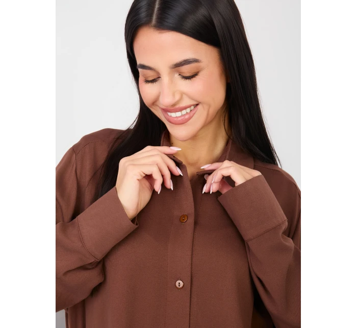 Košile LK KS 510197.12P hnědá