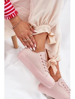 Dámské tenisky na platformě z eko kůže Big Star – růžové