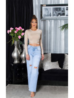 Sexy Koucla Crop Top with Cut Outs and long sleeves