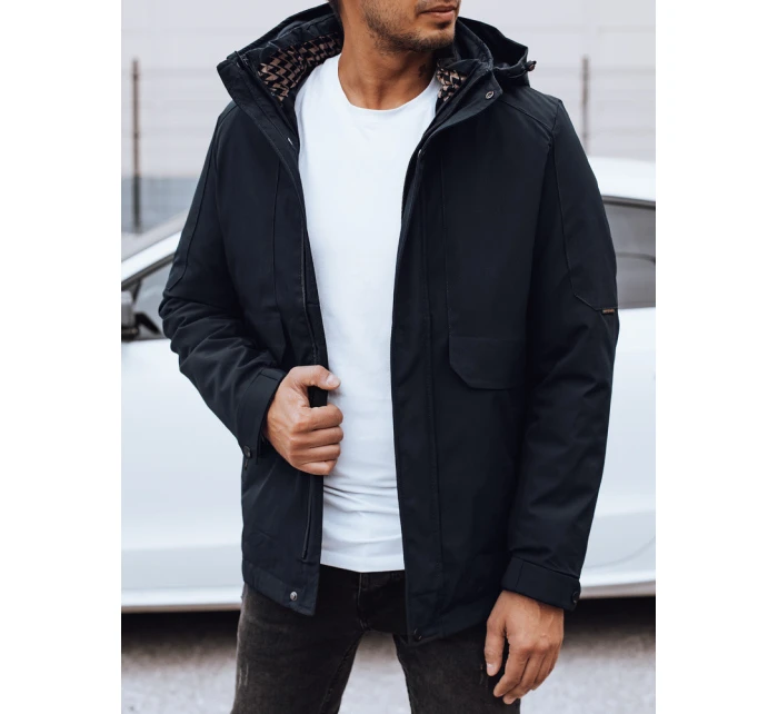 Pánská zimní bunda s kapucí tmavě modrá FashionStreet TX4907