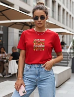 Dámské tričko s potiskem Někdy to trochu přeženu červená FashionStreet NX5037RY