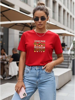 Dámské tričko s potiskem Někdy to trochu přeženu červená FashionStreet NX5037RY
