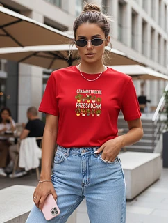 Koszulka damska z nadrukiem  czerwona model 22194477 - FashionStreet