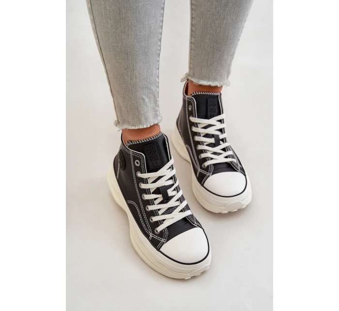 Zateplené Dámské Tenisky Na Platformě Eko Kůže Big Star OO274068 Růžové Zateplené Dámské Tenisky Na Platformě Eko Kůže Big Star OO274068 Růžové