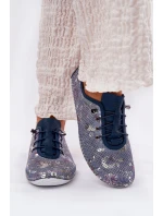 Dámské Kožené Polobotky Z Přírodní Kůže Vzorované model 21691775 Modré - Artiker