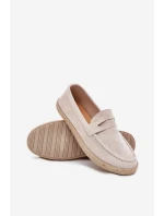 Pánské mokasíny s pletením béžové Fiamar