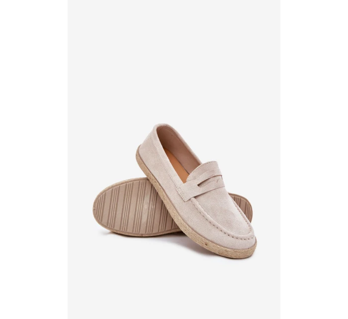 Pánské mokasíny s pletením béžové Fiamar