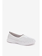 Kožené Dámské Polobotky Bílé model 22094966 - EVENTO Kožené Dámské Polobotky Bílé model 22094966 - EVENTO