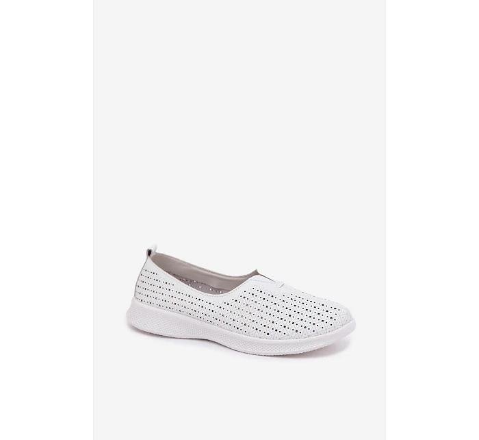 Kožené Dámské Polobotky Bílé model 22094966 - EVENTO Kožené Dámské Polobotky Bílé model 22094966 - EVENTO