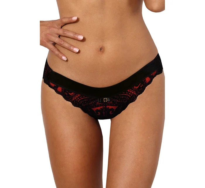 Tanga V-10048 černá/červená - Axami