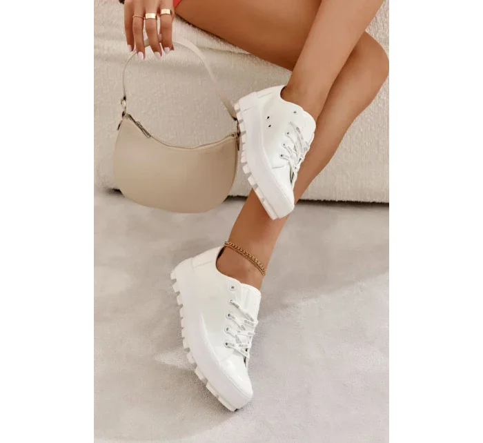 Módní lakované tenisky Big Star KK274045 Bílá Módní lakované tenisky Big Star KK274045 Bílá