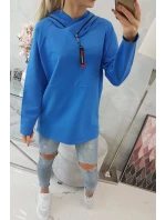 Chrpová tunika s kapucí Oversize na zip