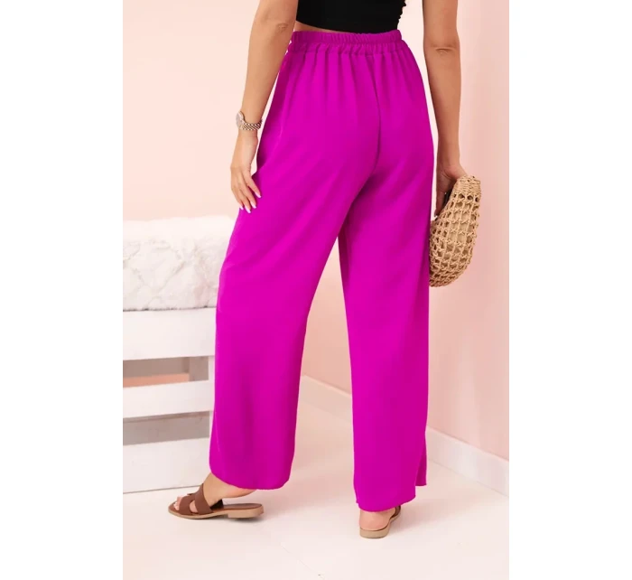 Kalhoty se širokými nohavicemi tmavě fialová Kalhoty se širokými nohavicemi tmavě fialová