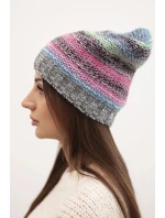 Čepice s fleecem Krystyna K207 fialový+růžový