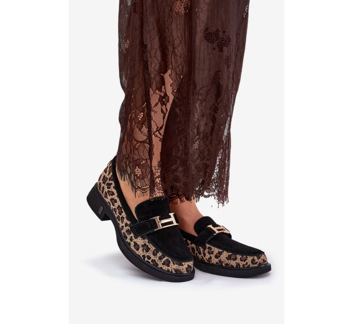 Semišové Dámské Mokasíny Černé model 21691292 - VINCEZA