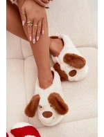 Kožešinové dámské pantofle pejskové hnědé Faylen