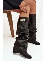 Dámské kotníkové boty Glorine na sloupkovém podpatku – černé