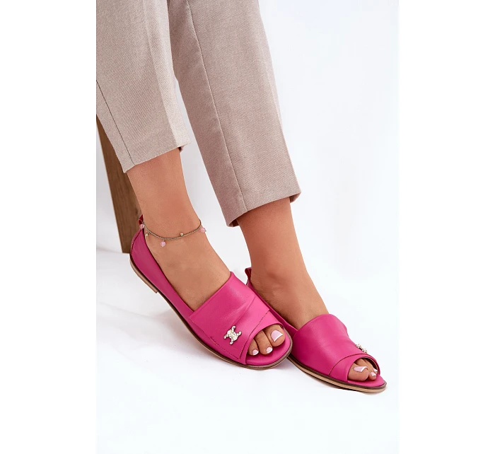 Kožené elegantní baleríny 1865 růžové - Zazoo