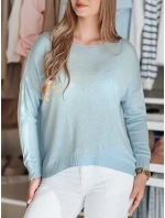 Dámský oversize hladký svetr SENZIA modrý FashionStreet MY2448