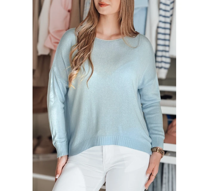 Dámský oversize hladký svetr SENZIA modrý FashionStreet MY2448