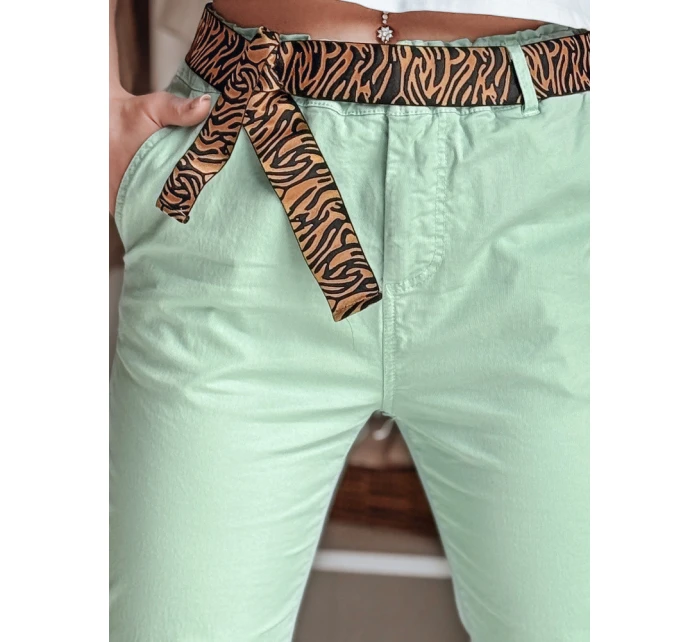 Dámské kalhoty s páskem MADELINA mint FashionStreet UY2624