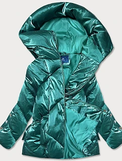METALICZNA KRÓTKA ZIMOWA KURTKA DAMSKA ZIELONA model 21242780 - Ann Gissy
