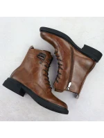 Dámské hnědé kožené boty model 21905409 - FILIPPO