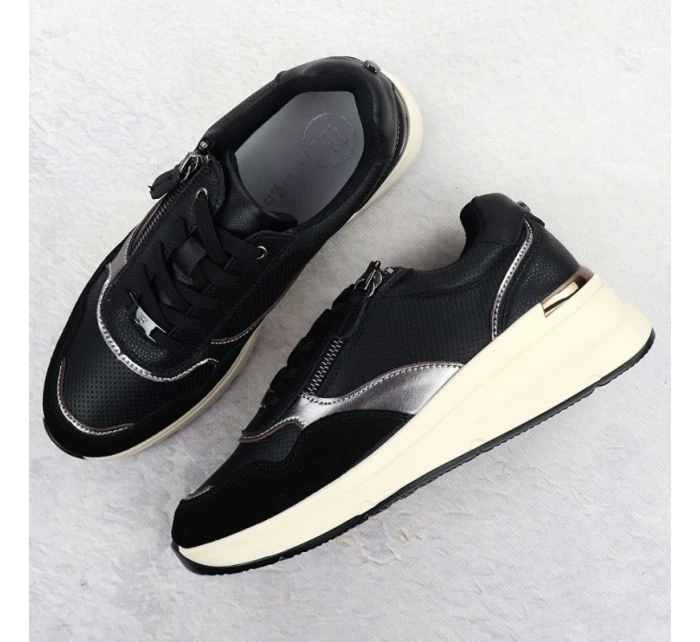 Dámské kožené polobotky  v černé barvě model 21905442 - FILIPPO