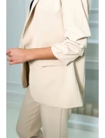 Elegantní souprava saka a kalhot tmavě béžové barvy Elegantní souprava saka a kalhot tmavě béžové barvy