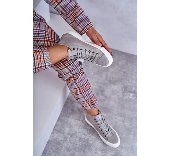 Dámské Tenisky Big Star Vysoké Zateplené Šedé model 21595899 - Big Star Shoes