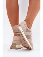 Semišové Sneakersy Na Platformě Dámské Big Star RR274897 HI-POLY SYSTEM Béžové Semišové Sneakersy Na Platformě Dámské Big Star RR274897 HI-POLY SYSTEM Béžové