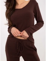 Sweter SM SW model 21771760 ciemny brązowy - FPrice Sweter SM SW model 21771760 ciemny brązowy - FPrice