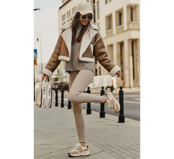 Zateplené Dámské Kožené Tenisky Big Star HI-POLY SYSTEM Béžové Zateplené Dámské Kožené Tenisky Big Star HI-POLY SYSTEM Béžové